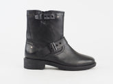 Womens Pepe Jeans Maddox Allys PLS50345 Black Leather Zip Up Casual Ankle Boots